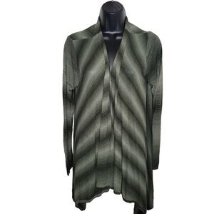 Attitudes by Renee Open Front Green Cascade Ombre Cardigan Large